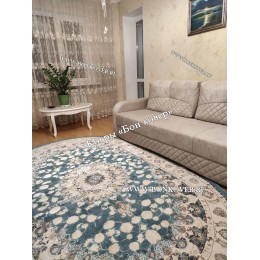 Турецкий Овальный Ковер Для гостиной New дизайн 99 Голубой
